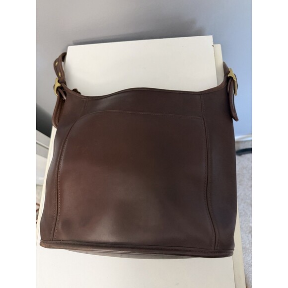 Coach 9816 Vintage Legacy Slim Duffle Brown Leather Crossbody Bucket Bag Medium - Picture 4 of 11
